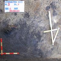 Foto der Grube in der Nordost-Ecke von Fl�¤che 3